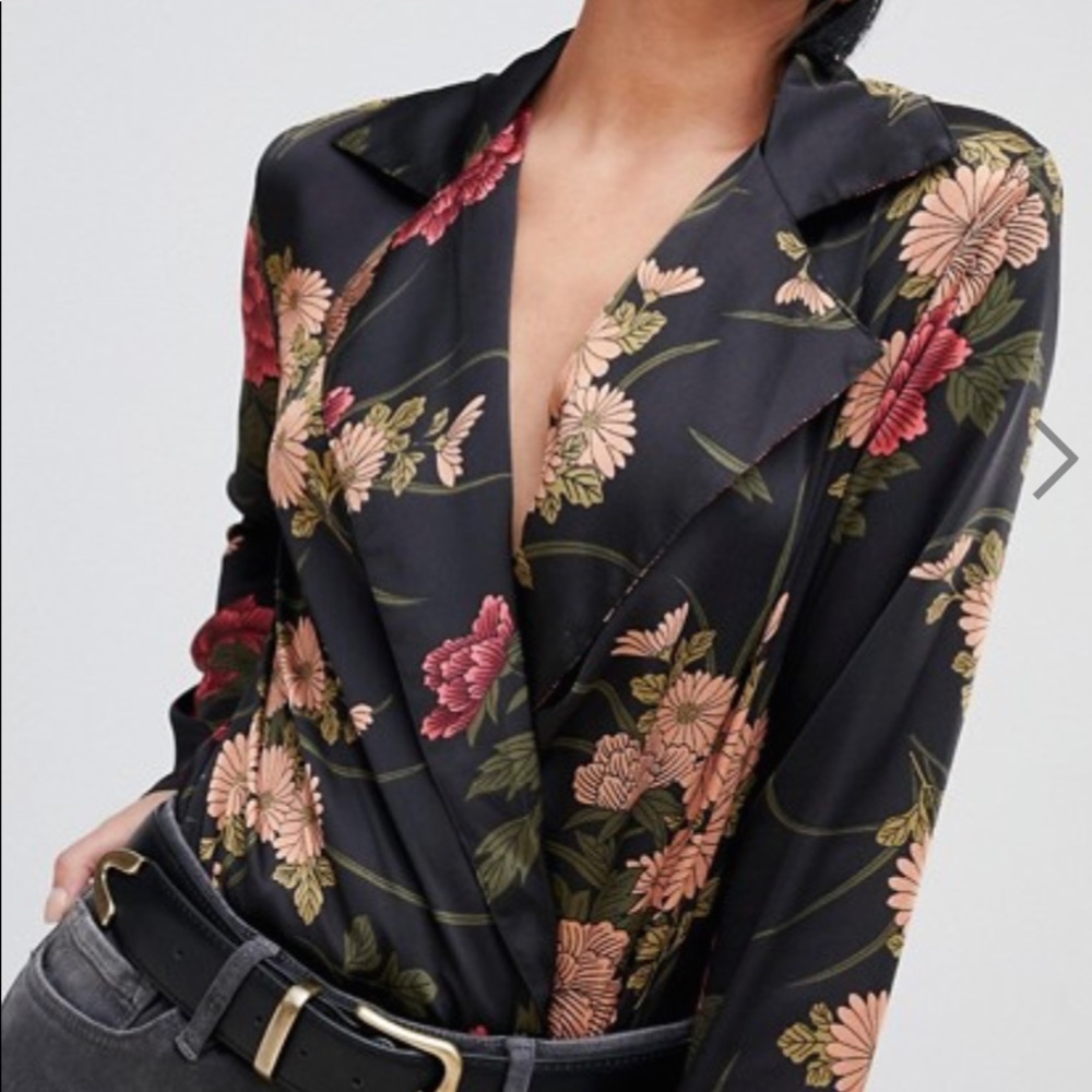 Asos Floral body suit Top